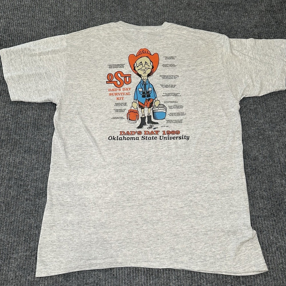 Vintage 89' Dad's Day Oklahoma State University Tshirt Size Xl Russell‎ Athletic